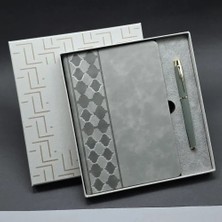 Ersert Şık Gri Defter ve Metal Kalem Seti 1 Adet