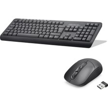 Ersert Et Kablosuz Klavye Mouse Seti 2.4 Ghz Siyah HK6800