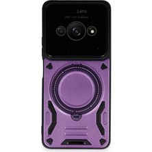 Urfakent Xiaomi Poco C61 Uyumlu Kılıf Joy Lens Standlı Kapak - Mor