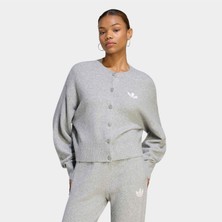 Adidas Ess Cardigan Kadın Gri Hırka.-