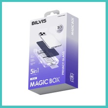 Ny Joy iPhone 17 Pro Max Uyumlu Bilvis 5in1 5d Magic Hayalet Cam Ekran Koruyucu - Siyah Nyjoybz
