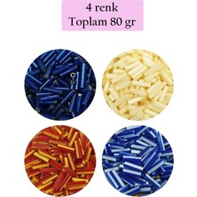 Ersert Et Uzun Boru Kesme Boncuk Çap 2mm Uzunluk 10 mm - 4 Renk - Toplam 80 Gram - BNC428