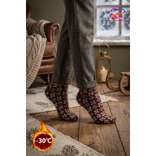 Golden Socks Termal Etkili Kadın Yünlü Çorap Otantik Desenli Kışlık Renkli Çorap