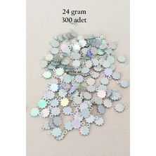 Ersert Et Oya Abiye Bileklik Kolye Pleksi Metalik Plastik Pul Gümüş Renk 24 Gram 300 Adet - BNC578