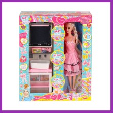 Salmore OYD-02390 Bebek ve Aynalı Lavabo Oyun Seti Oyuncak Bty