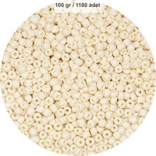 Ersert Et Beyaz Renk 4 mm Yaklaşık 1100 Adet / 100 Gram Cam Boncuk Oya Yazma Bileklik ve Kolye