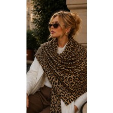 Nesvay Tekstil Kahverengi Leopar Desenli Şal