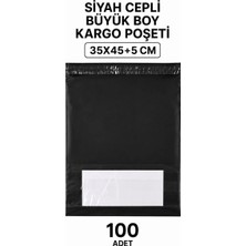 Ersert Et Siyah Cepli Büyük Boy Kargo Poşeti 35X45+5 cm 100 Adet