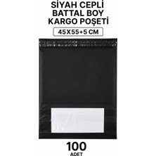 Ersert Et Siyah Cepli Battal Boy Kargo Poşeti 45X55+5 cm 100 Adet