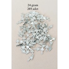 Ersert Et Oya Abiye Bileklik Kolye Pleksi Metalik Plastik Pul Gümüş Renk 24 Gram 285 Adet - BNC565