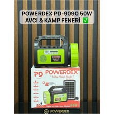 POWERDEX PD-9090 Güneş Enerjili ve Şarjlı Radyolu 50 Watt Çok Fonksiyonlu Işıldak / El Feneri