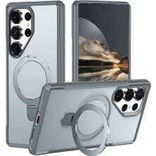 Str Store [mag-Military] Samsung Galaxy S26 Ultra Için Kılıf Katlanabilir Halka Stantlı [magsafe ile Uyumlu] S26 Ultra Koruyucu Pc+Tpu Hybrid Tasarım Güçlü Manyetikli Samsung S26 Ultra Kılıf (Gri)