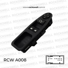 Cam Açma Anahtarı Ayna Kumandalı Scudo 2 Jumpy 2 Expert 2 2007-2016 13 Pin 6554.ZH Rockswell A008