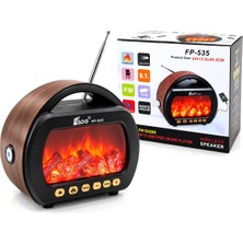 Ersert Ers Fener - Şömineli Radyo - Retro Am - Fm - Sw USB - Type-C Sarjlı Bt - Tf - USB Speaker FP-536 PL-4728