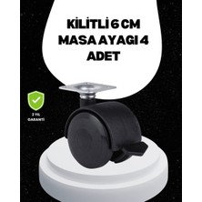 Ersert Ers 6 cm Kilitli Tekerlek Ayak 4 Adet Sehpa ve Ekipman Uyumlu