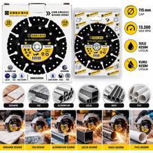 Ersert Ers 10 Adet Çok Amaçlı Kesme Disk Seramik - Çelik - Pvc - Inox - Alüminyum - Taş 115MMX22.2