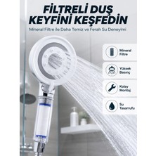 Ersert Ers Şeffaf Filtre Hazneli Duş Başlığı Güçlü Akışlı Pratik Banyo Duşu