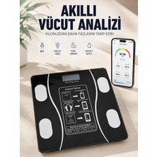 Ersert Ers Akıllı Vücut Analiz Baskülü Bluetooth Bağlantılı 4 Sensörlü LCD Ekranlı Dijital Tartı