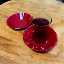 Külsan Kırmızı Melamin Çay Tabağı 50 Adet