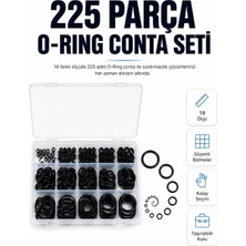 Ersert Ers 225 Parça Profesyonel O-Ring Conta Kiti Su, Yağ ve Hava Sızdırmazlık Tamir Seti