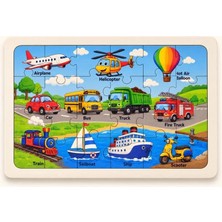 Ersert Ers Taşıtlar - 24 Parça Ahşap Puzzle