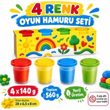 Ersert Renkli Oyun Hamuru 4'lü Set 488 gr Eğlenceli Aktiviteler