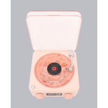 Ersert Vintage Plak Çalar Tasarımlı Gece Işığı Bluetooth Hoparlör 3-Ü-1