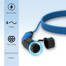 Str Store 22 Kw Tip 2 Ac Elektrikli Araç Şarj Kablosu 5 Metre
