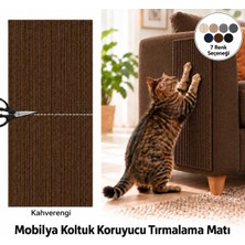 Str Store Yapışkanlı Kedi Tırmalama Halısı 100X30 Cm, Mobilya Koruyucu Tırmalama Pedi, Koltuk ve Mobilya Yüzeyleri Için Kolay Montajlı Kedi Tırmalama Matı (Kahverengi)