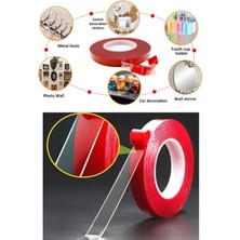 Str Store 2 Metre 2 cm Çok Amaçlı Çift Taraflı Bant Silikonlu Şeffaf Montaj Bandı Nano Teknoloji Band