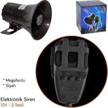Str Store 3 Sesli Elektronik Siren Megafon Mikrofonlu 12V Motosiklet Otomobil