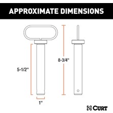 Str Store Curt 45803 1 x 5-1/2-Inç Kauçuk Kaplı Saplı ve Klipsli Mandal Pim Bağlantısı