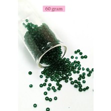 Ersert Ers- Dökme Cam Kum Boncuk (8/0) 3 mm - 60 Gram - Şeffaf Koyu Yeşil - BNC196