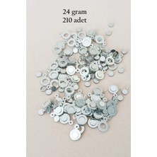 Ersert Ers- Oya Abiye Bileklik Kolye Pleksi Metalik Plastik Pul Gümüş Renk 24 Gram 210 Adet - BNC570