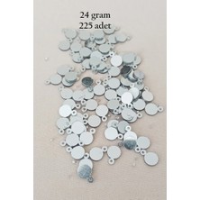 Ersert Ers- Oya Abiye Bileklik Kolye Pleksi Metalik Plastik Pul Gümüş Renk 24 Gram 225 Adet - BNC580