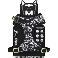 Str Store Urban Style Siyah/beyaz Easy Fit Köpek Göğüs Tasması (Xs)