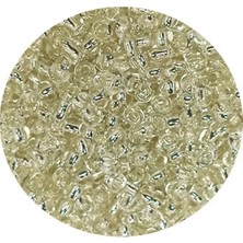 Ersert Ers- Dökme Cam Kum Boncuk (11/0) 2 mm - 60 Gram - Şeffaf Beyaz - BNC053