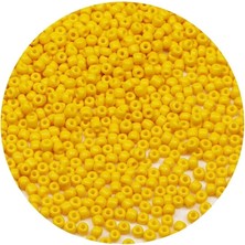 Ersert Ers- Sarı Renk 4 mm Yaklaşık 1100 Adet / 100 Gram Cam Boncuk Oya Yazma Bileklik ve Kolye