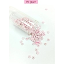 Ersert Ers- Dökme Cam Kum Boncuk Büyük Boy (6/0) 4 mm - 60 Gram - Toz Pembe - BNC113