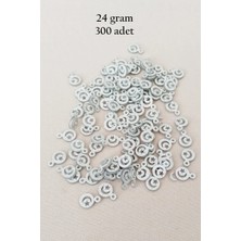 Ersert Ers- Oya Abiye Bileklik Kolye Pleksi Metalik Plastik Pul Gümüş Renk 24 Gram 300 Adet - BNC576