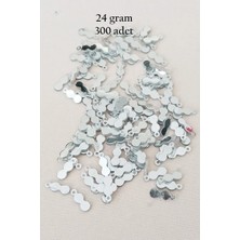 Ersert Ers- Oya Abiye Bileklik Kolye Pleksi Metalik Plastik Pul Gümüş Renk 24 Gram 300 Adet - BNC568