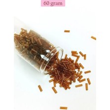 Ersert Ers- Uzun Boru Kesme Boncuk Çap 2mm Uzunluk 10 mm - 60 Gram - Şeffaf Kahverengi - BNC285