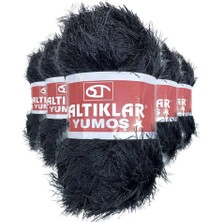 Ersert Ers- 5 Adet Yumoş Sakallı El Örgü Ipi Yünü Siyah