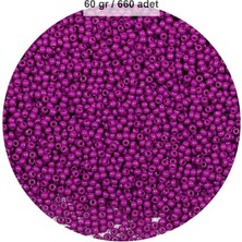 Ersert Ers- Fuşya Renk 4 mm Yaklaşık 660 Adet / 60 Gram Cam Boncuk Oya Yazma Bileklik ve Kolye