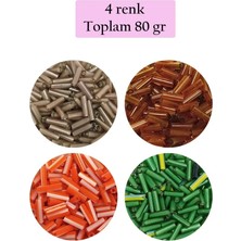 Ersert Ers- Uzun Boru Kesme Boncuk Çap 2mm Uzunluk 10 mm - 4 Renk - Toplam 80 Gram - BNC433