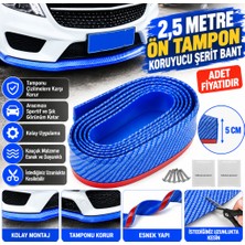 Eseno Select Mavi 2,5 Metre Araba Oto Ön Tampon Koruyucu Kauçuk Pratik Tampon Şerit Bant Döşeme Kiti (Adet F