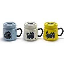 Ersert Ers- 3D Kedi Figürlü Kapaklı Kupa Bardak TCX5034