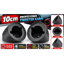 YSN Sounds 10 cm Profesyonel Tweeter Kabini 2 Adet – Açılı Tweeter Yuvası, Oto Ses Sistemi Tweeter Pandizot