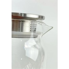 Ersert Ers- 1500 ml Borosilikat Cam Su Sürahisi - Metal Kapaklı ve Isıya Dayanıklı