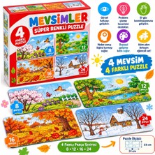 Ersert Ers- 2488 Mevsimler Süper Renkli Puzzle 4lü
